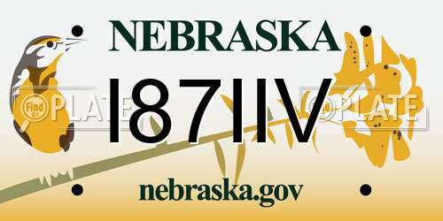 I87IIV Nebraska License Plate