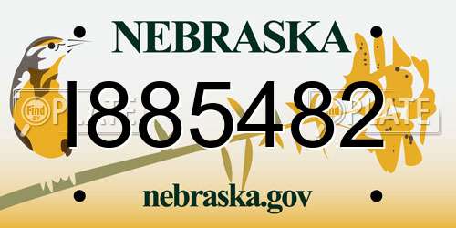 I885482 Nebraska License Plate