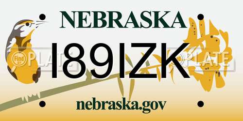 I89IZK Nebraska License Plate