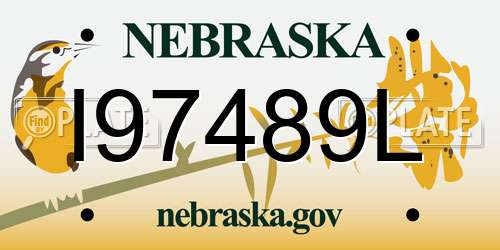 I97489L Nebraska License Plate
