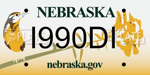 I990DI Nebraska License Plate