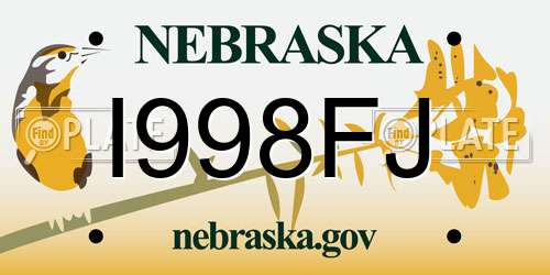 I998FJ Nebraska License Plate