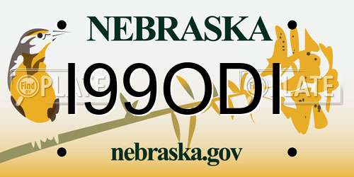 I99ODI Nebraska License Plate