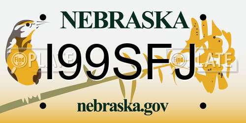 I99SFJ Nebraska License Plate