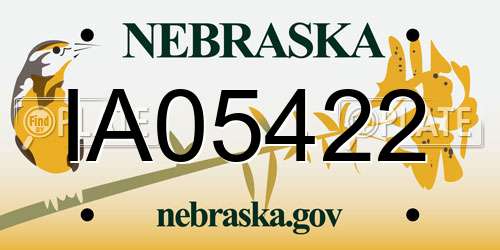 IA05422 Nebraska License Plate