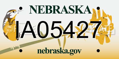 IA05427 Nebraska License Plate