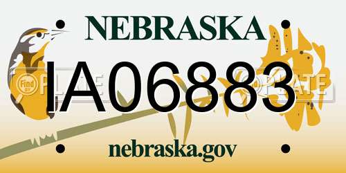 IA06883 Nebraska License Plate