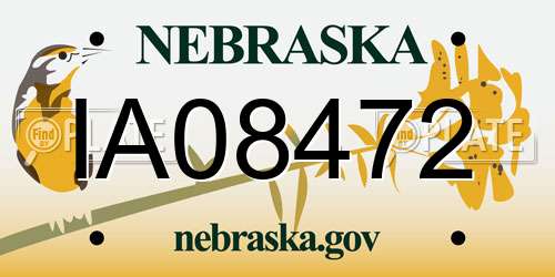 IA08472 Nebraska License Plate