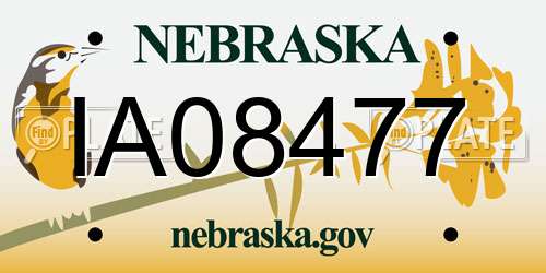 IA08477 Nebraska License Plate