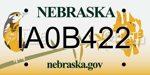 IA0B422 Nebraska License Plate