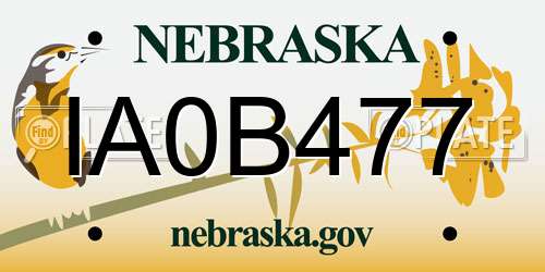 IA0B477 Nebraska License Plate