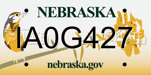 IA0G427 Nebraska License Plate