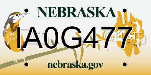 IA0G477 Nebraska License Plate