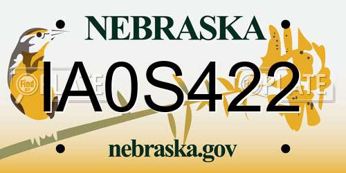 IA0S422 Nebraska License Plate