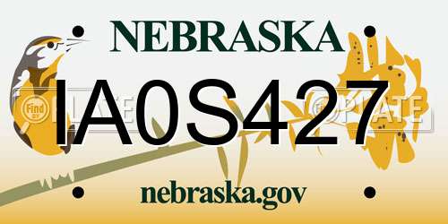 IA0S427 Nebraska License Plate