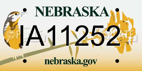 IA11252 Nebraska License Plate