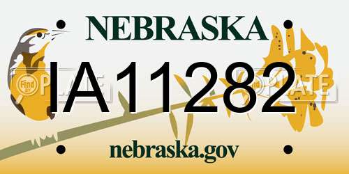 IA11282 Nebraska License Plate