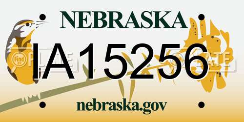 IA15256 Nebraska License Plate