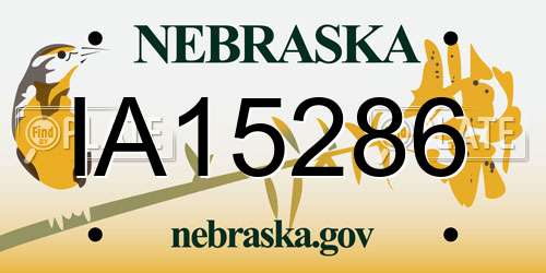 IA15286 Nebraska License Plate
