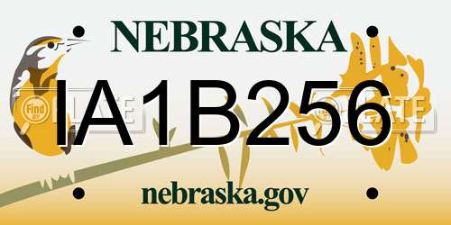 IA1B256 Nebraska License Plate