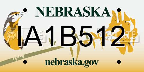 IA1B512 Nebraska License Plate