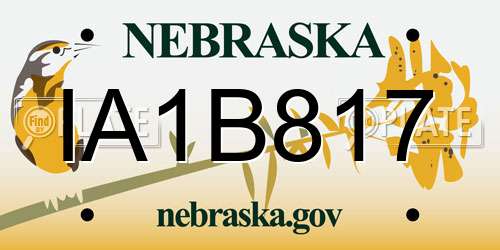 IA1B817 Nebraska License Plate