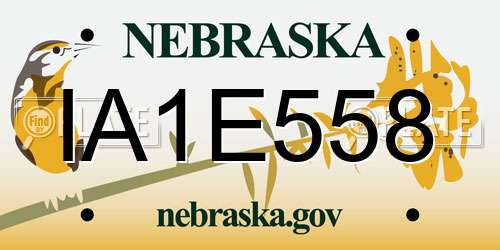 IA1E558 Nebraska License Plate