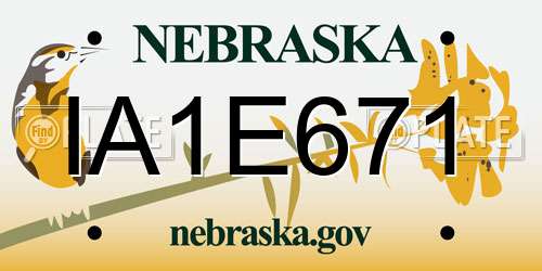 IA1E671 Nebraska License Plate
