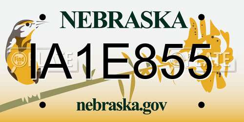 IA1E855 Nebraska License Plate