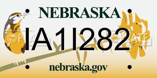IA1I282 Nebraska License Plate