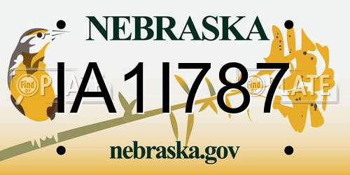 IA1I787 Nebraska License Plate