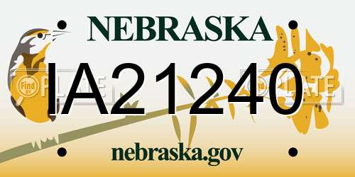IA21240 Nebraska License Plate