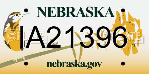 IA21396 Nebraska License Plate