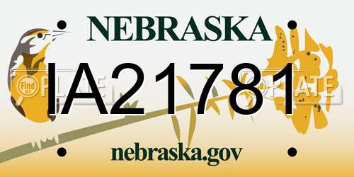 IA21781 Nebraska License Plate