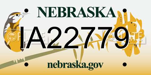 IA22779 Nebraska License Plate