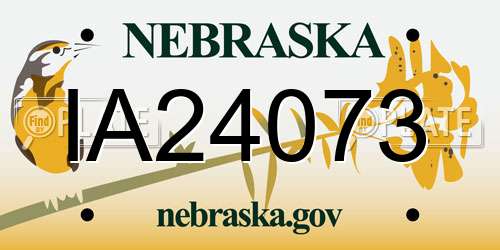 IA24073 Nebraska License Plate