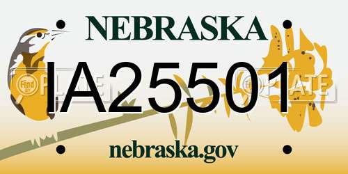 IA25501 Nebraska License Plate