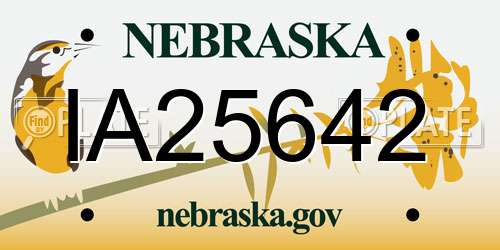 IA25642 Nebraska License Plate