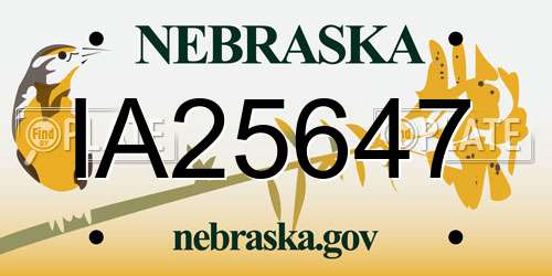 IA25647 Nebraska License Plate