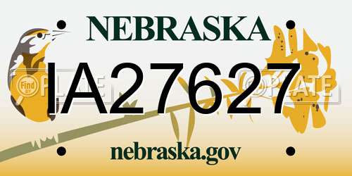 IA27627 Nebraska License Plate
