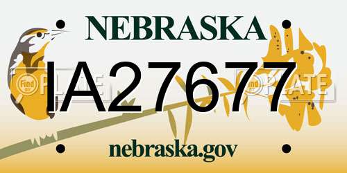 IA27677 Nebraska License Plate