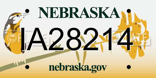 IA28214 Nebraska License Plate