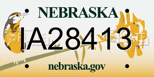 IA28413 Nebraska License Plate