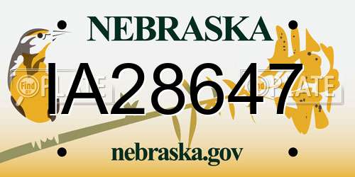 IA28647 Nebraska License Plate