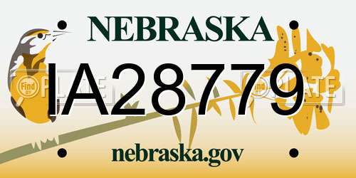 IA28779 Nebraska License Plate