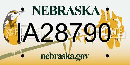 IA28790 Nebraska License Plate