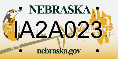 IA2A023 Nebraska License Plate