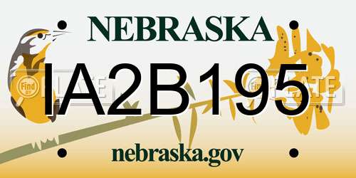 IA2B195 Nebraska License Plate