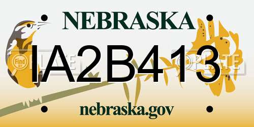 IA2B413 Nebraska License Plate