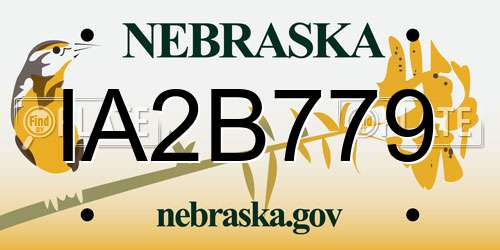 IA2B779 Nebraska License Plate